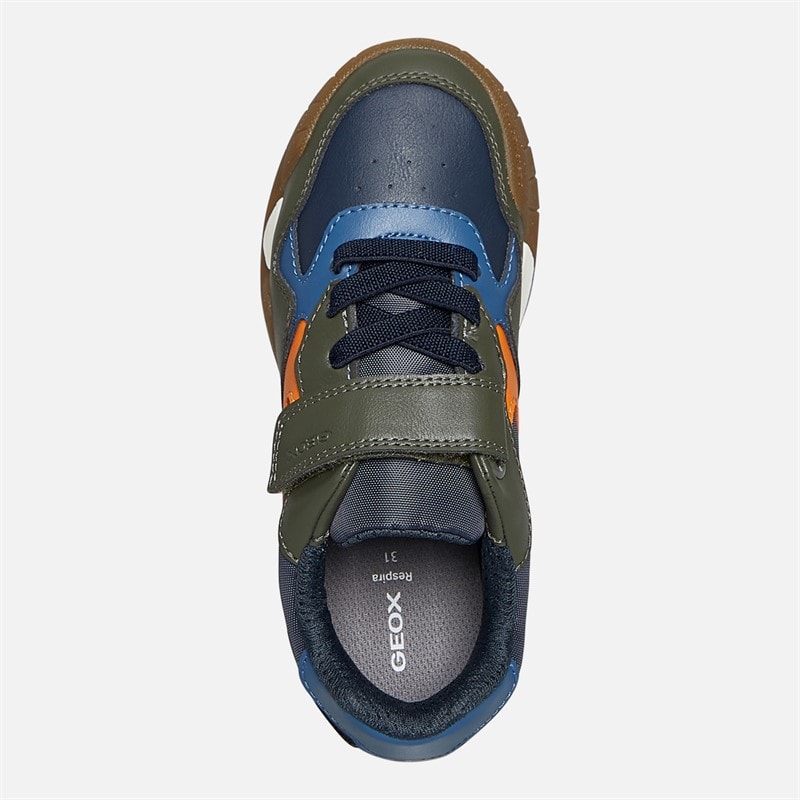GEOX Boys Rann Trainers Military/Orange - Image 4