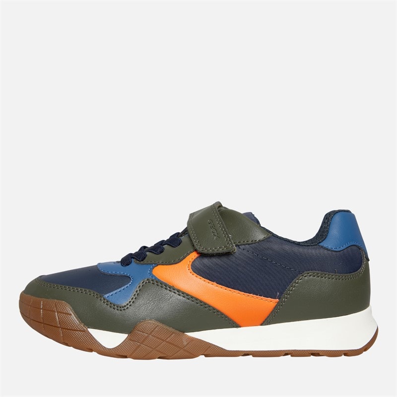 GEOX Junior Boys Rann Trainers Military/Orange