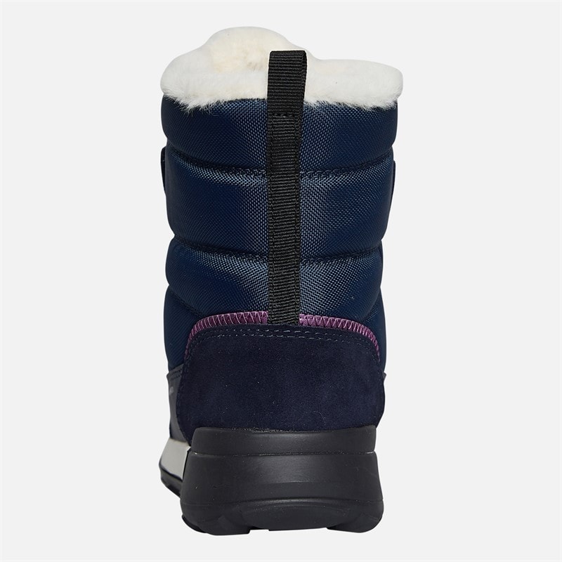GEOX Junior Girls Trekkyup Dual Strap Fur Lined Boots Navy/Purple - Image 3