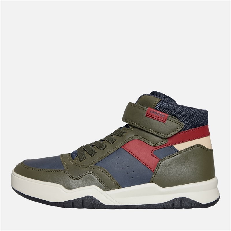 GEOX Junior Boys Perth Hi Top Trainers Military/Navy - Image 1