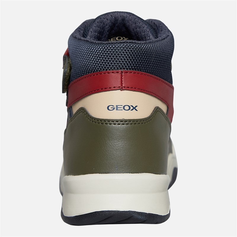 GEOX Junior Boys Perth Hi Top Trainers Military/Navy - Image 3