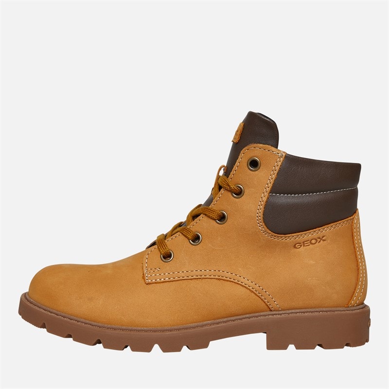 GEOX Junior Boys Shaylax Inside Zip Boots Yellow/Brown