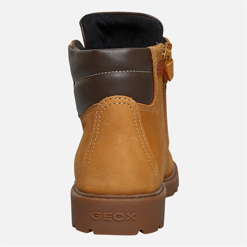 GEOX Junior Boys Shaylax Inside Zip Boots Yellow/Brown - Image 3