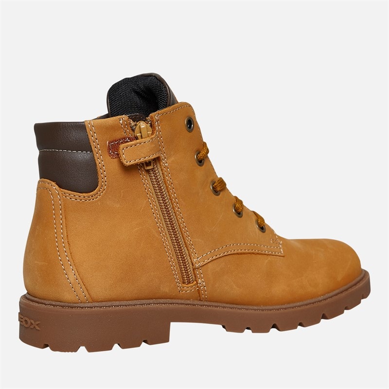 GEOX Junior Boys Shaylax Inside Zip Boots Yellow/Brown - Image 5