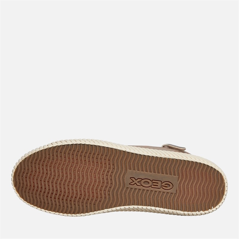 GEOX Junior Girls Mirroless Zip Hi Top Trainers Dark Beige - Image 2