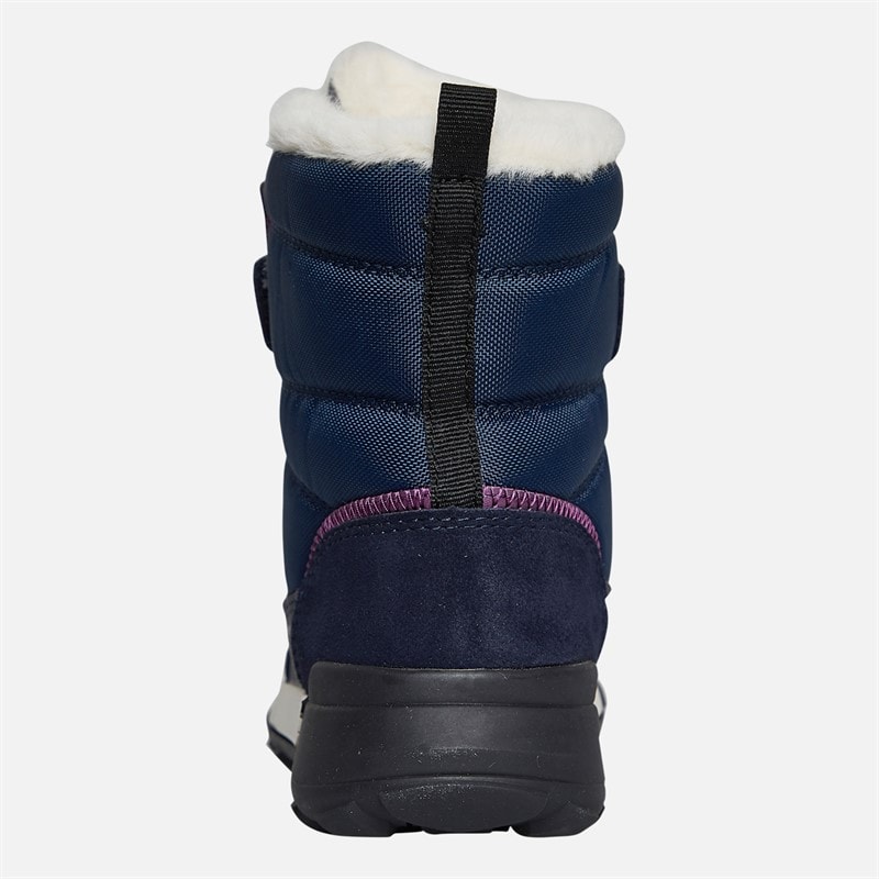 GEOX Girls Trekkyup Dual Strap Fur Lined Boots Navy/Purple - Image 3