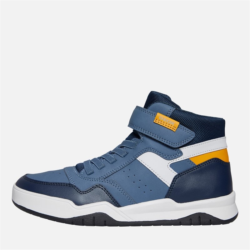GEOX Junior Boys Perth Hi Top Trainers Avio/Grey - Image 1