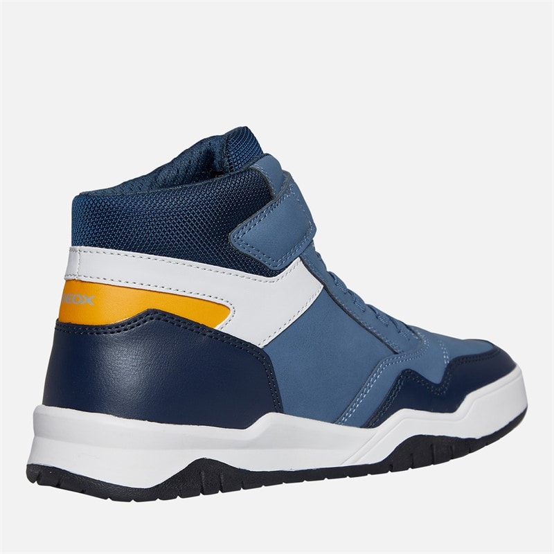 GEOX Junior Boys Perth Hi Top Trainers Avio/Grey - Image 5