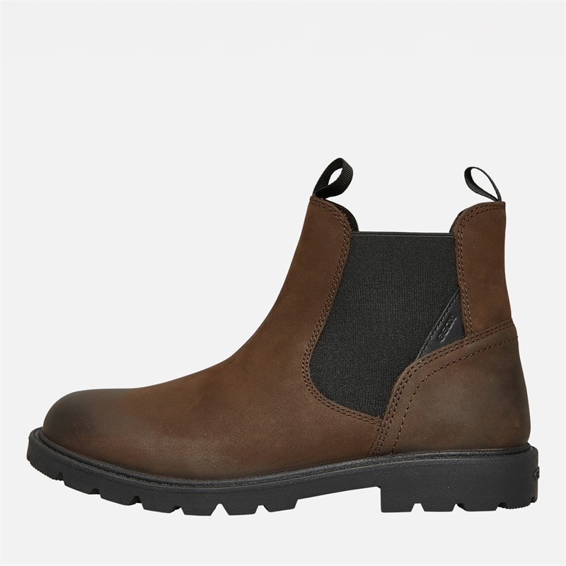 GEOX Junior Boys Shaylax Chelsea Boots Coffee/Black