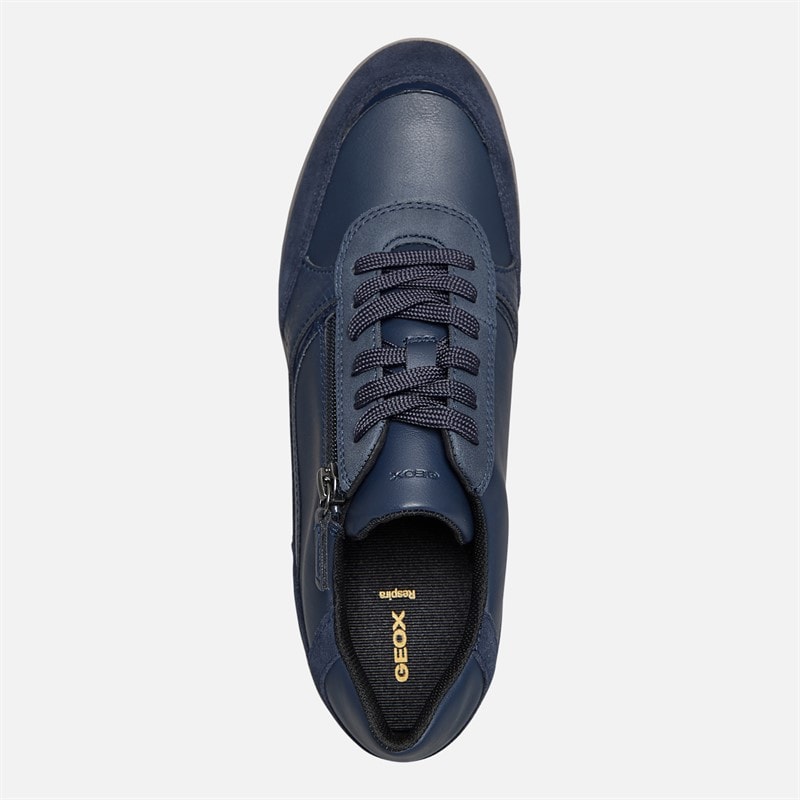 GEOX Womens Ilde Wedge Heel Zip Trainers Navy - Image 4