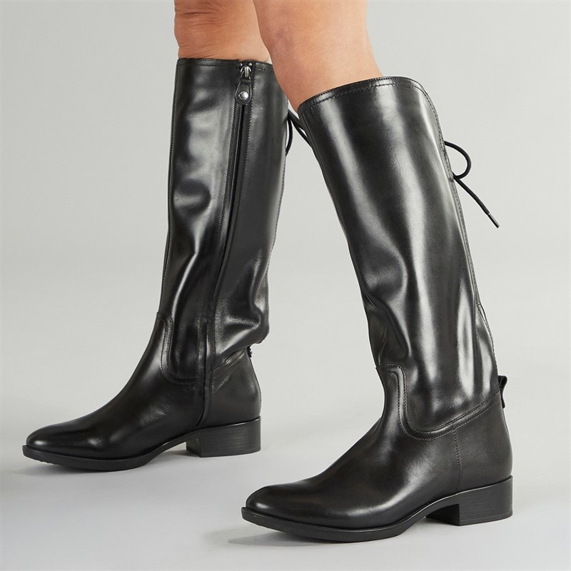 GEOX Womens Felicity Knee High Stretch Boots Black