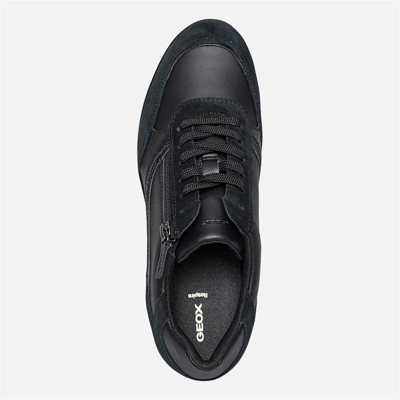 GEOX Womens Ilde Wedge Heel Zip Trainers Black - Image 4