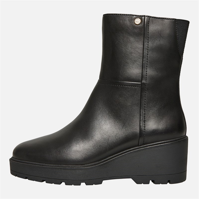 GEOX Womens Miereille Wedge Heel Ankle Boots Black - Image 2