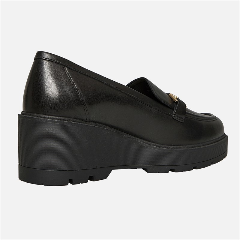 GEOX Womens Mierelle Wedge Heel Loafers Black - Image 4