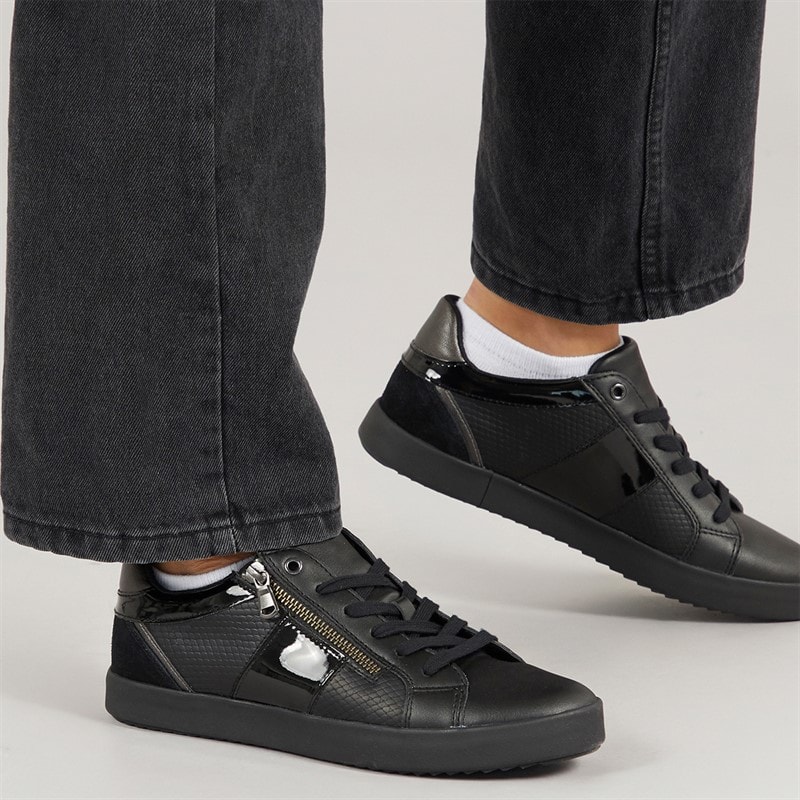 GEOX Womens Blomie Zip Trainers Black