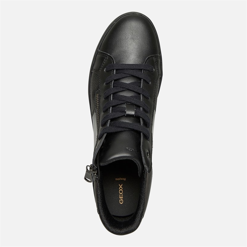 GEOX Womens Blomie High Top Zip Trainers Black - Image 4