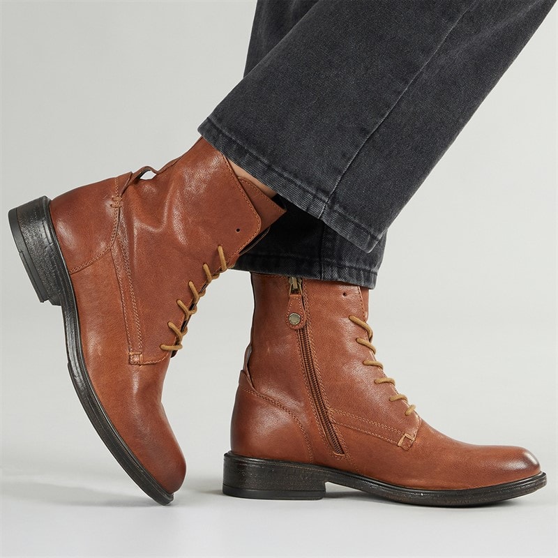 GEOX Womens Catria Lace Up Ankle Boots Brown - Image 1