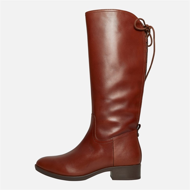 GEOX Womens Felicity Knee High Stretch Boots Brown - Image 2