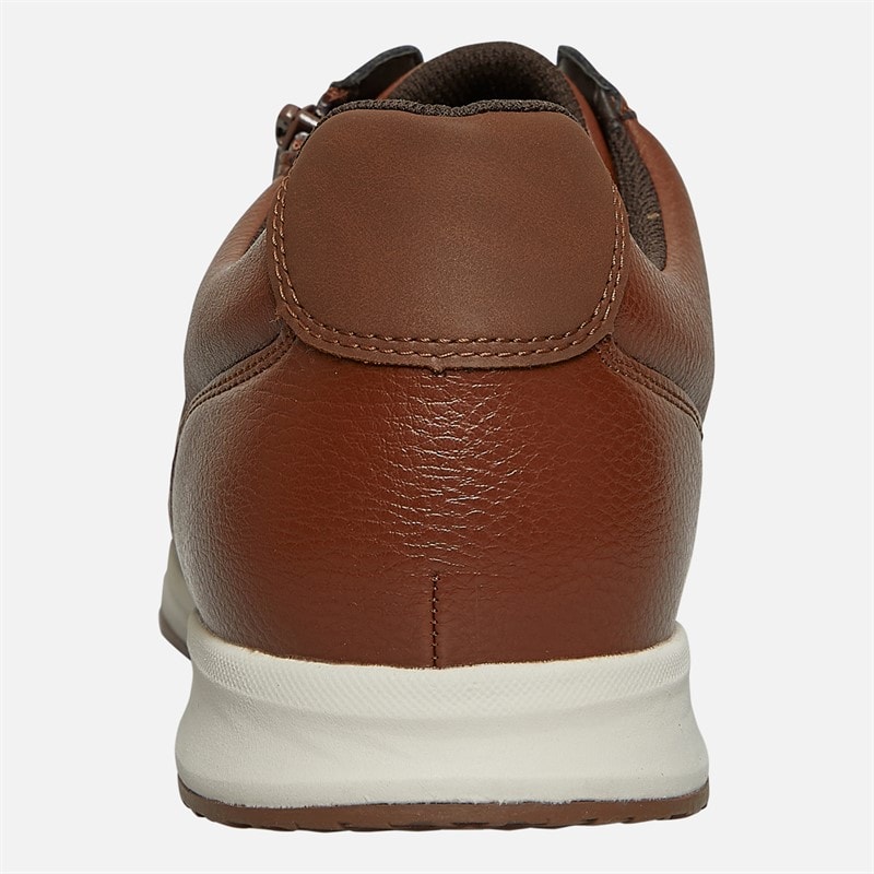 GEOX Mens Avery Zip Trainers Brown - Image 3