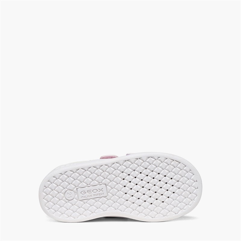 GEOX Infant Girls Eclyper Velcro Trainers Optic White/Rose - Image 2