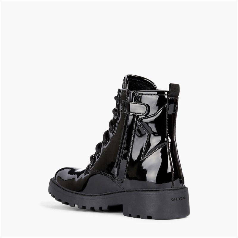 GEOX Junior Girls Casey Ankle Boots Black - Image 3