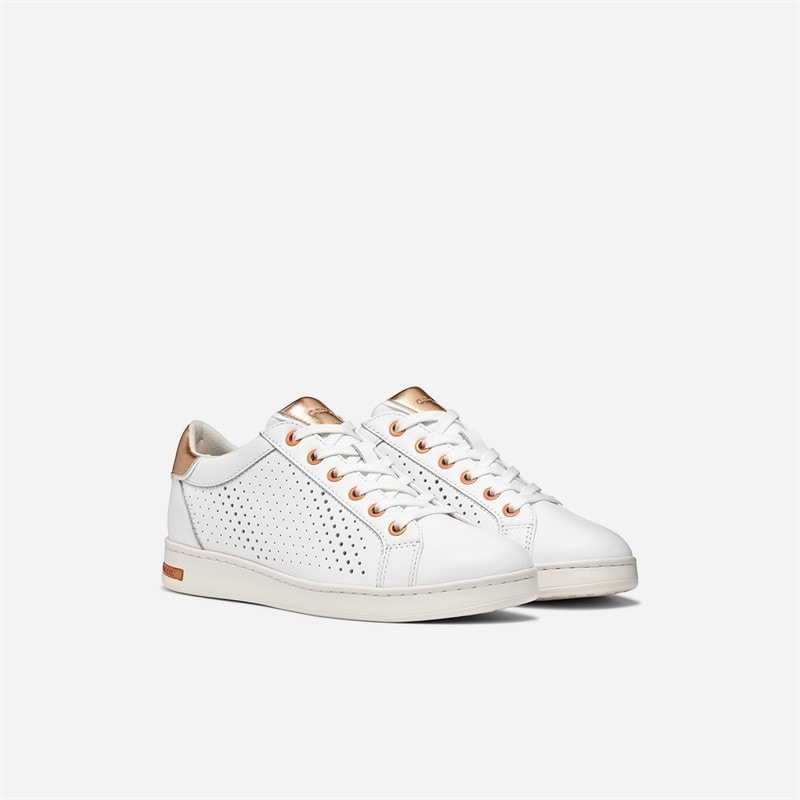 GEOX Womens Jaysen Trainers White/Peach - Image 3