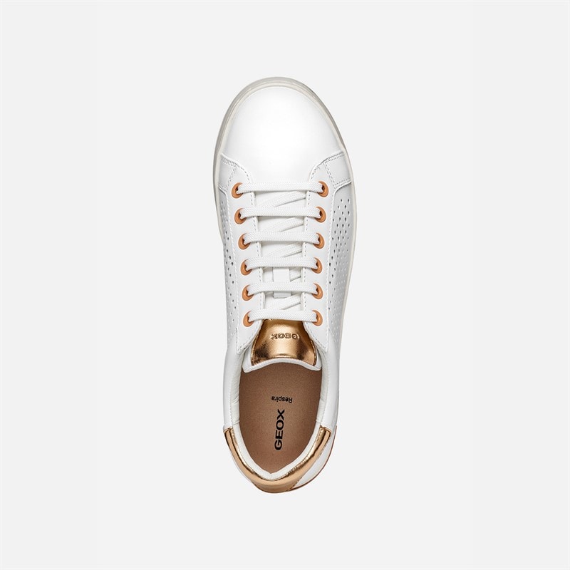 GEOX Womens Jaysen Trainers White/Peach - Image 4