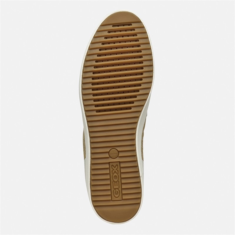 GEOX Womens Blomiee Metallic Trainers Light Gold/Off White Lt Gold/Off White - Image 5