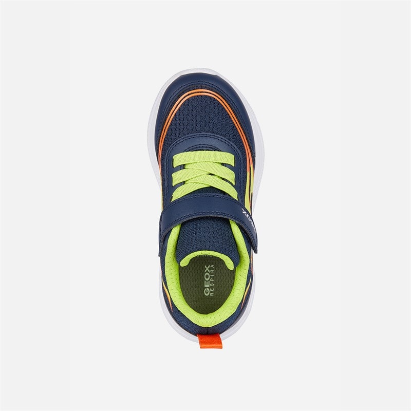 GEOX Infant Boys Sprintye Trainers Navy/Lime - Image 4