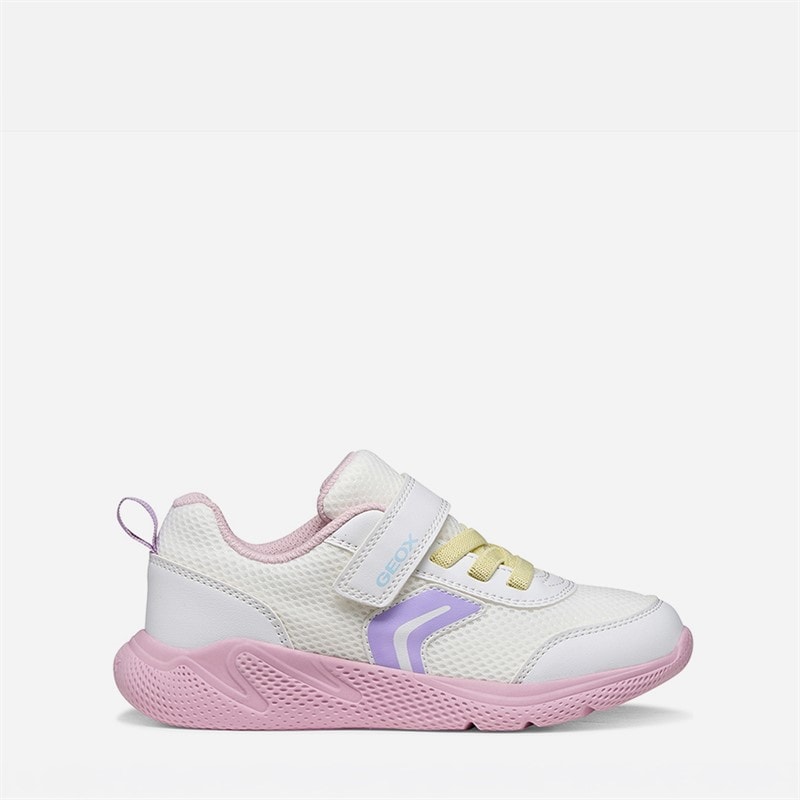 GEOX Junior Girls Sprintye Trainers White/Pink