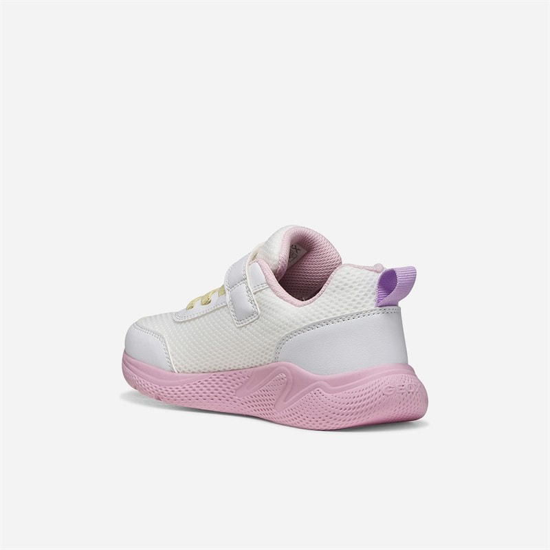 GEOX Junior Girls Sprintye Trainers White/Pink - Image 3