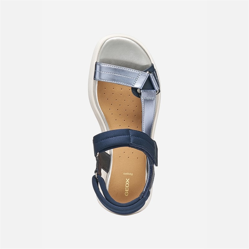 GEOX Womens Flextride S Sandals Navy/Avio - Image 4