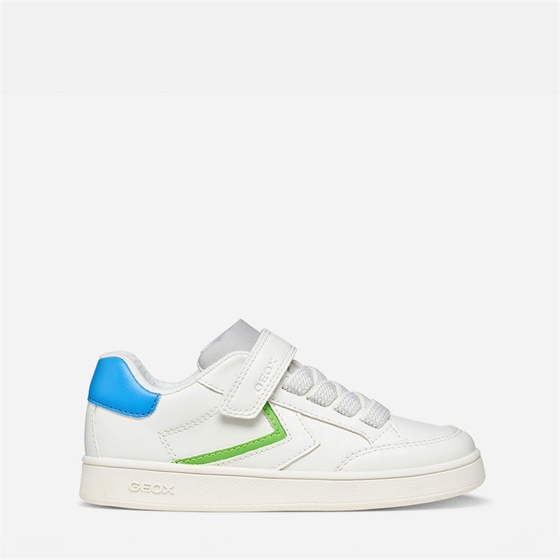 GEOX Boys Eclyper Trainers White/Light Green White/Lt Green