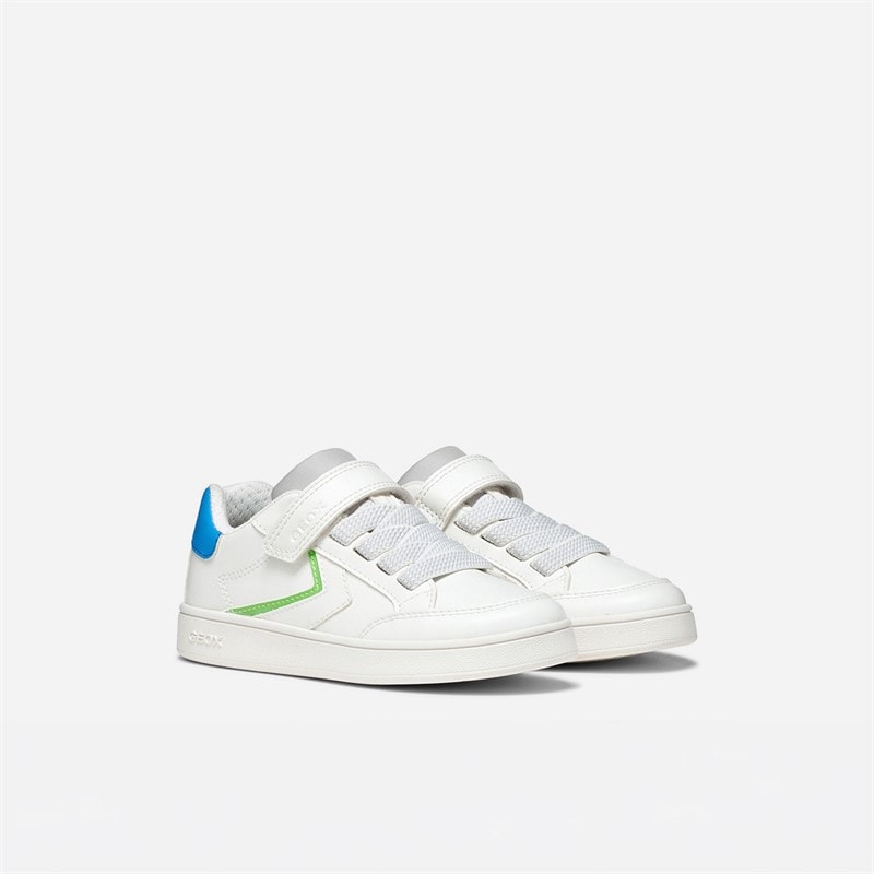 GEOX Boys Eclyper Trainers White/Light Green White/Lt Green - Image 2