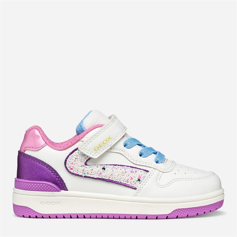 GEOX Infant Girls Washiba Trainers White/Dark Purple White/Dk Purple