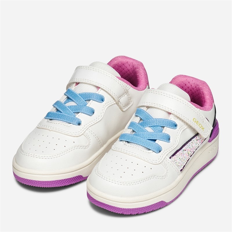 GEOX Infant Girls Washiba Trainers White/Dark Purple White/Dk Purple - Image 2