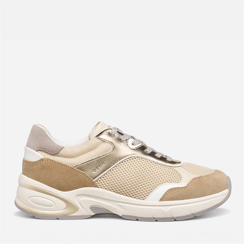 GEOX Womens Zarvia Trainers Papyrus/White
