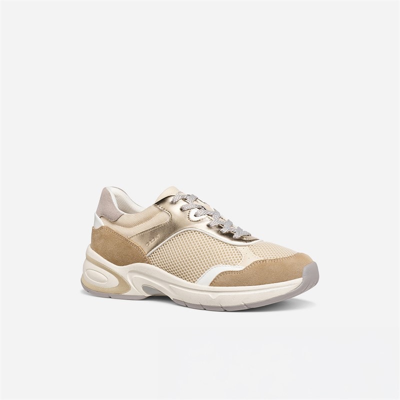 GEOX Womens Zarvia Trainers Papyrus/White - Image 2