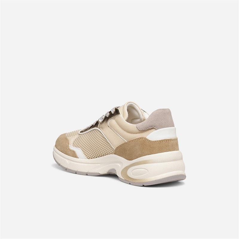 GEOX Womens Zarvia Trainers Papyrus/White - Image 3