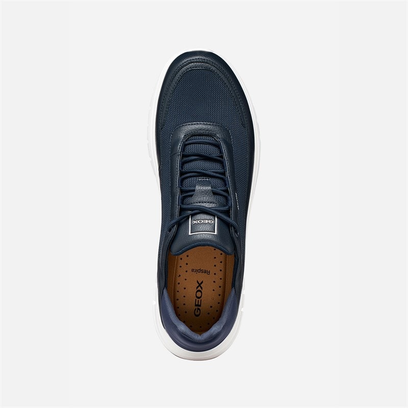 GEOX Mens Flextride R Trainers Navy/Off White - Image 4