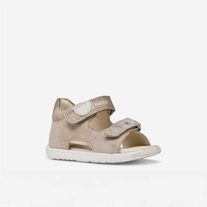 GEOX Infant Girls Macchia Sandals Beige/Platinum - Image 3