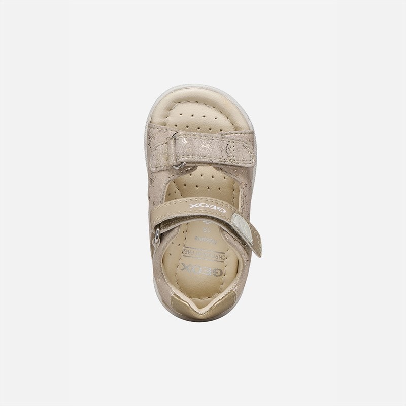 GEOX Infant Girls Macchia Sandals Beige/Platinum - Image 4