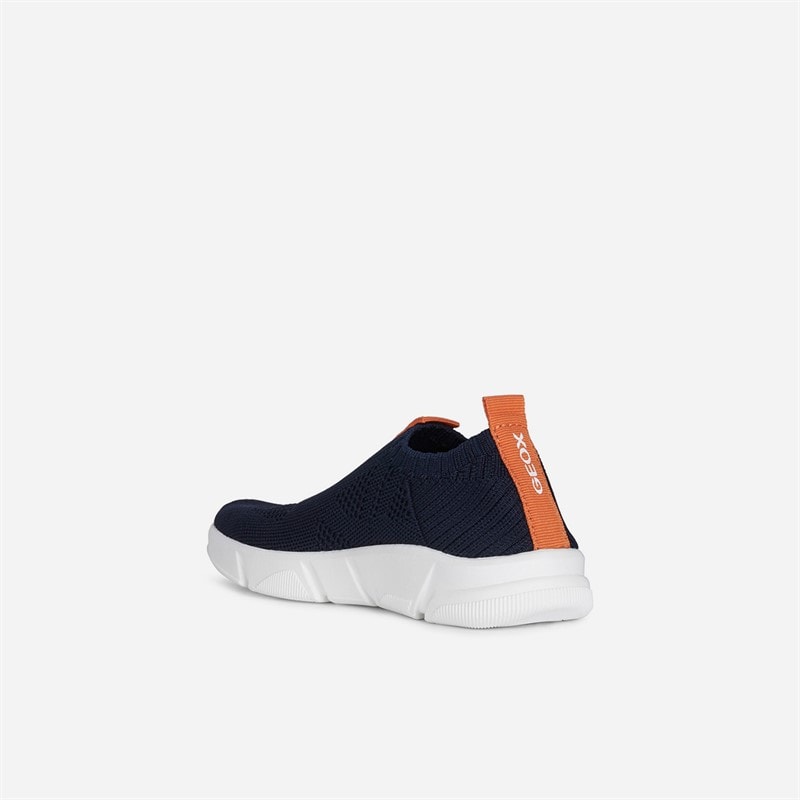 GEOX Junior Boys Aril Trainers Navy/Orange - Image 3