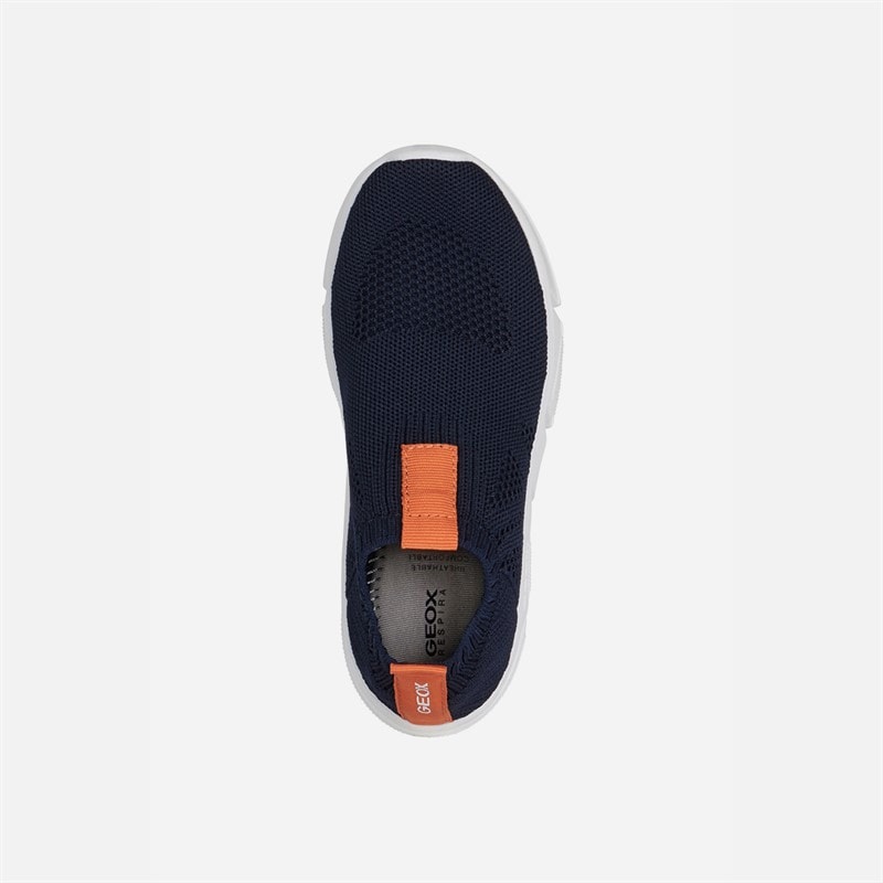 GEOX Junior Boys Aril Trainers Navy/Orange - Image 4