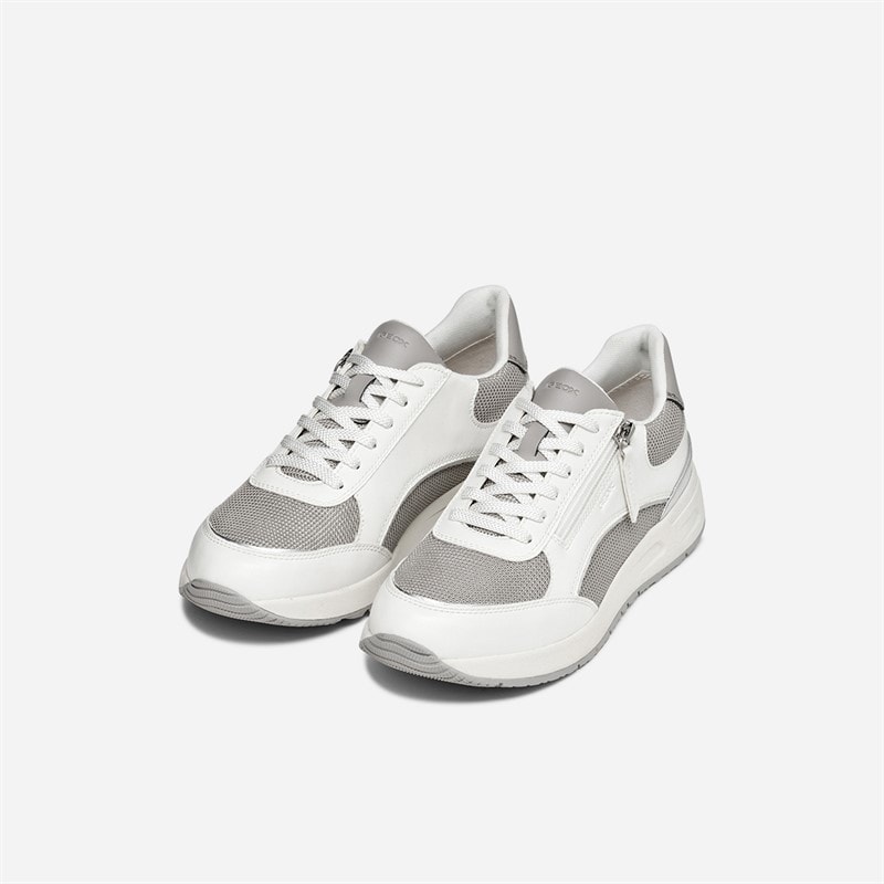 GEOX Womens Bulmya Trainers White/Rock - Image 3