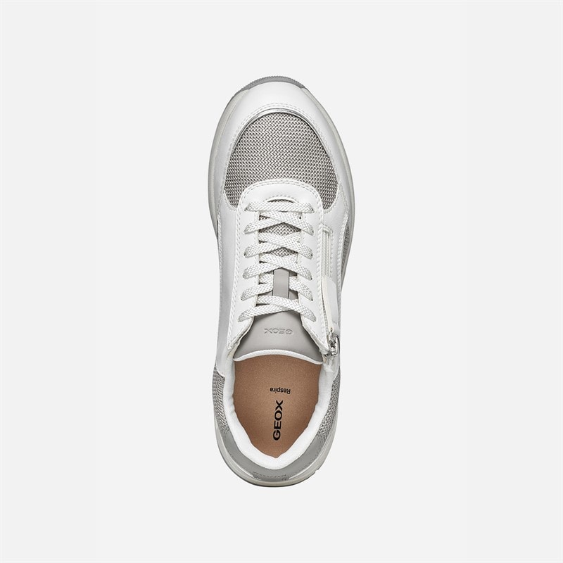 GEOX Womens Bulmya Trainers White/Rock - Image 4