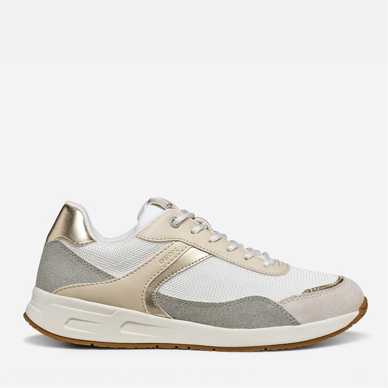 GEOX Womens Bulmya Trainers Papyrus/White