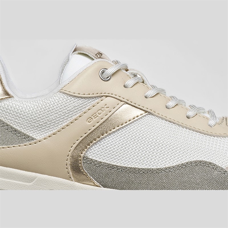 GEOX Womens Bulmya Trainers Papyrus/White - Image 3