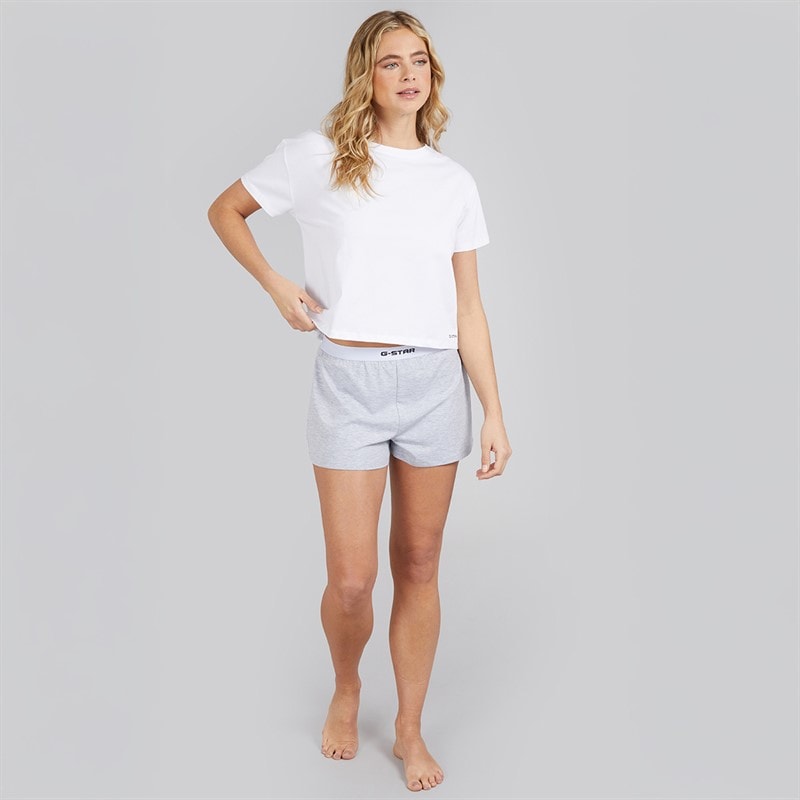 G-STAR Womens Pyjama Set Bright White/Light Grey Marl - Image 4