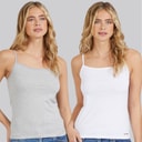 G-STAR Womens Two Pack Vests Bright White/Light Grey Marl